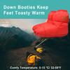 RANDDER Down Booties Warm Socks for Men & Women - Ultralight Sleeping Sock for Camp, Backpacking - Soft & Cozy Camping Sleeping Bag Tent Down Slippers Foot Warmer(Red/Medium) view 2