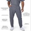 Landau Proflex Tailored Fit Stretch 7-Pkt Jogger Scrub Pants for Men 2100PRV Steel view 3