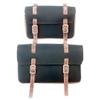 London Craftwork 2 in 1 Bicycle Leather Bag Set (Bike Saddle Handlebar Bags) in Black Vintage Brown view 1