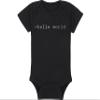 Techie Baby Onesie and Hat - >hello world - Tiny Techie (3-6 Month - Black Fabric - Silver Design) view 4