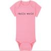 Techie Baby Onesie and Hat - >hello world - Tiny Techie (3-6 Month - Pink Fabric - Black Design) view 4