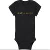 Techie Baby Onesie and Bib - >hello world - I'm Learning HTMeaL (12-18 Month - Black Fabric - Gold Design) view 4