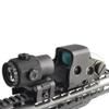 Holographic 558 Sights Red Green Dot Sight Scope with G43 3X Magnifier Switch to Side Quick Detachable QD Mount (558+G43, Black) view 3