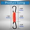 2 Pack Paracord Keychain Carabiner Clips, Heavy Duty Lanyard Hanger with Double Hooks for Stroller Holder, Bottle, Keys, Backpack, Tools (Orange) view 2