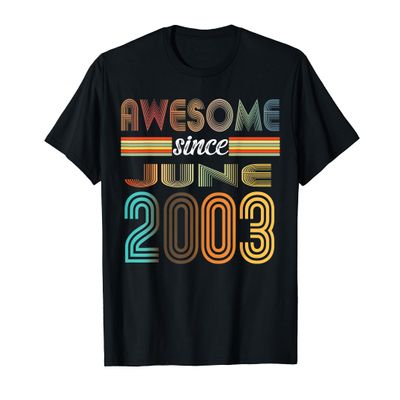 19 Year Old Awesome Since June 2003 19th Birthday T-Shirt