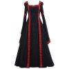 tuduoms Women's Renaissance Dresses Retro Medieval Gown Halloween Essential Plus Size Irish Gothic Cosplay Costumes Black view 1