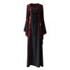 tuduoms Women's Renaissance Dresses Retro Medieval Gown Halloween Essential Plus Size Irish Gothic Cosplay Costumes Black view 3