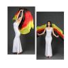 Aumulen 8mm Hand-made Belly Dance Silk Scarf Veils for Women Gradual Colors 98"x45"(Balck red yellow) view 4