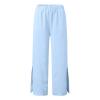 Womens Trousers Wide Leg High Waist Trouser Fit Loose Yoga Long Pants Business Casual Pants for Women Skinny Blue view 4