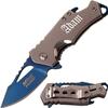 GIFTS INFINITY Laser Engraving Stainless Steel Pocket Knife 3" with Bottle Openor for Camping, Fishing, Hiking & Everyday use  Gift for Men & Women Christmas - Silver Blue view 1