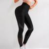 XUNRYAN Women's Leggings Capris Skinny High Waist Cropped Yoga Legging Tummy Control Workout Running Stretch Yoga Pants Black view 4