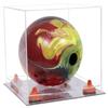 Better Display Cases Clear Acrylic Bowling Ball Display Case with Clear Case, Orange Risers and Mirror Base (B33/A028) view 1