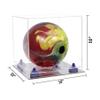 Better Display Cases Clear Acrylic Bowling Ball Display Case with Clear Case, Navy Blue Risers and Mirror Base (B33/A028) view 2