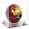 Better Display Cases Clear Acrylic Bowling Ball Display Case with Clear Case, Silver Risers and Mirror Base (B33/A028) view 1
