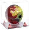 Better Display Cases Clear Acrylic Bowling Ball Display Case with Clear Case, Red Risers and Mirror Base (B33/A028) view 1