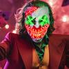 JOINBO Halloween LED Clown Mask for Aldult & KidsEL Wire Scary Purge Mask for Cosplay Costume,Light up for Halloween Festival Party view 1