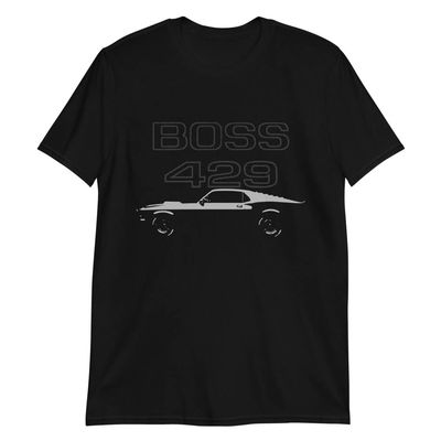 1969 Stang Boss 429 Fastback Rare Muscle Car Short-Sleeve Unisex T-Shirt Black