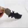 Flint Knapped Purple Sandstone/Goldstone MAYAN ECCENTRIC Knife Blade using Pressure Flake Techniques Hafted on Polished Petrified Wood Handle Using Crushed Pyrite-Includes Western Sagebrush Wood Stand view 3
