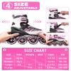 ECOO Adjustable Inline Skates Boys and Girls with Light up WheelsRoller Skates for Kids Ages 4-12, Teen Skates for Beginner Outdoor and Indoor (Pink, Small-Little Kids(11j-13j US) view 3