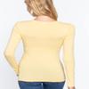 JYB CO Womens Basic Active Slim Fit Crew Neck Long Sleeve Top T-Shirt in Sunlight Yellow - M view 3