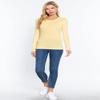 JYB CO Womens Basic Active Slim Fit Crew Neck Long Sleeve Top T-Shirt in Sunlight Yellow - M view 4
