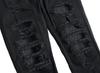 Men's Ripped Stretch Skinny Jeans Slim Fit Hip Hop Distressed Denim Pants Vintage Destroyed Zipper Jean Trousers (Black,36) view 3