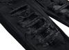 Men's Ripped Stretch Skinny Jeans Slim Fit Hip Hop Distressed Denim Pants Vintage Destroyed Zipper Jean Trousers (Black,36) view 4