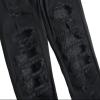 Maiyifu-GJ Men's Ripped Stretch Skinny Jeans Slim Fit Hip Hop Distressed Denim Pants Vintage Destroyed Zipper Jean Trousers (Black,40) view 3