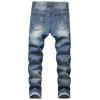 Men's Ripped Stretch Skinny Jeans Slim Fit Hip Hop Distressed Denim Pants Vintage Destroyed Zipper Jean Trousers (Blue,33) view 2