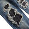 Men's Ripped Stretch Skinny Jeans Slim Fit Hip Hop Distressed Denim Pants Vintage Destroyed Zipper Jean Trousers (Blue,33) view 4