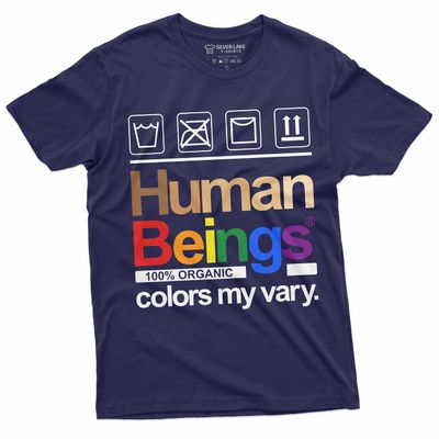 Silver Lake T-shirts LGBT Support T-Shirt Gay Lesbian Pride Month Human Beings Sarcastic Tee Shirt (Medium Navy Blue)
