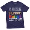 Silver Lake T-shirts LGBT Support T-Shirt Gay Lesbian Pride Month Human Beings Sarcastic Tee Shirt (Medium Navy Blue) view 1