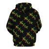 Reggae Music Pulse Heartbeat Unisex Hoodie Long Sleeve Drawstring Pullover Printed Hooded Sweatshirt with Pockets XL view 4