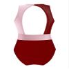 Agoky Color Block Gymnastics Leotard for Girls Keyhole Back Ballet Dance Unitard Bodysuit Fitness Outfit Jumpsuit Dancewear Burgundy&Pink 4 Years view 2