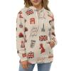 UK and London Theme with Inscriptions Unisex Hoodie Long Sleeve Drawstring Pullover Printed Hooded Sweatshirt with Pockets 4XL view 3
