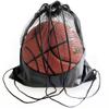 Drawstring Sackpack Sling Mesh Back Bag, Breathable Single Ball Mesh Carry Bag, Premium Sport Game Ball Storage Bag for Carrying Basketball, Volleyball, Rugby Ball, Soccer, Football, Black view 3
