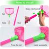 4 Pieces Fishing Net Catching Bug Fish Butterfly Nets Beach Toys for Kids Outdoor Playing (Orange, Rose Red) view 3