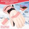 WOLFILIST Ski Gloves for Women,Waterproof Windproof 3M Thinsulate Insulated Snow Gloves,Touchscreen Winter Gloves for Skiing Snowboarding Hiking Outdoor Sports & Work (Pink,X-Large) view 3
