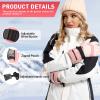 WOLFILIST Ski Gloves for Women,Waterproof Windproof 3M Thinsulate Insulated Snow Gloves,Touchscreen Winter Gloves for Skiing Snowboarding Hiking Outdoor Sports & Work (Pink,X-Large) view 4