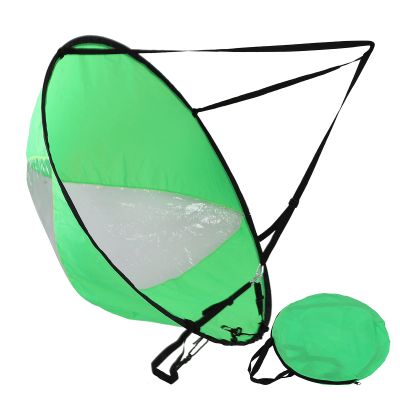 EVTSCAN Kayak Sails, 43 Inch Foldable Downwind Windsurfing Sails Kit Upwind Wind Paddle Sail for Kayak Boat Sailboat Canoe(Green)