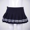 Jhaoyu Girls Pleated Skirt Elastic Waist Plaid A-line Skirts with Lining Shorts School Uniform Dark Blue&White 15-16 Years view 3