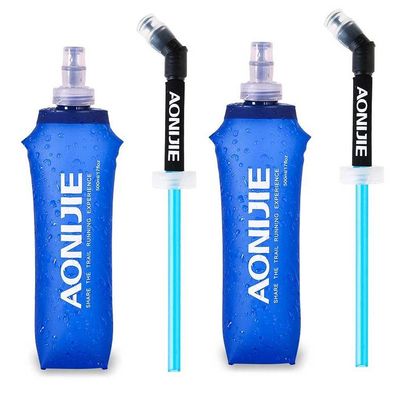 AONIJIE TPU Soft Flask Water Bottle Collapsible Running Flask for Hydration Pack, BPA Free, Wide Opening, for Outdoor Sports Hydration