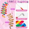 HyDren 5 Pcs Stainless Steel Twirling Baton with Dance Ribbons Rainbow Streamers Ribbon Dancer Wand Center Balanced Batons for Twirling for Dancing Band Gymnastic(26 Inch) view 2