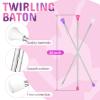 HyDren 5 Pcs Stainless Steel Twirling Baton with Dance Ribbons Rainbow Streamers Ribbon Dancer Wand Center Balanced Batons for Twirling for Dancing Band Gymnastic(26 Inch) view 3