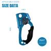 CAMNAL UIAA & CE Certified Hand Ascender for 813mm Rope, Rope Clamp for Rock Climbing, Tree Climbing, Arborist, Rappelling Gear  Right Hand Blue view 3