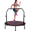 40" Foldable Mini Trampoline for Adults & Kids, Fitness Rebounder with U Shape Adjustable Foam Handle, Indoor Exercise Trampoline, Max Load 330lbs