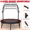 40" Foldable Mini Trampoline for Adults & Kids, Fitness Rebounder with U Shape Adjustable Foam Handle, Indoor Exercise Trampoline, Max Load 330lbs view 3