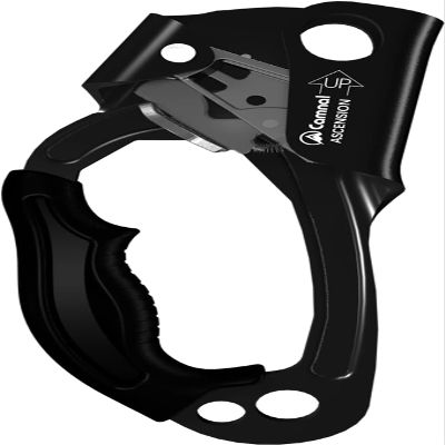CAMNAL UIAA & CE Certified Hand Ascender for 813mm Rope, Rope Clamp for Rock Climbing, Tree Climbing, Arborist, Rappelling Gear  Left Hand Black