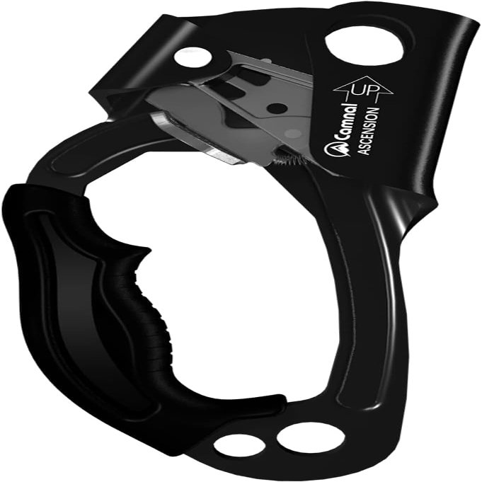 CAMNAL UIAA & CE Certified Hand Ascender for 813mm Rope, Rope Clamp for Rock Climbing, Tree Climbing, Arborist, Rappelling Gear Left Hand Black