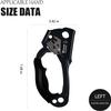 CAMNAL UIAA & CE Certified Hand Ascender for 813mm Rope, Rope Clamp for Rock Climbing, Tree Climbing, Arborist, Rappelling Gear  Left Hand Black view 2